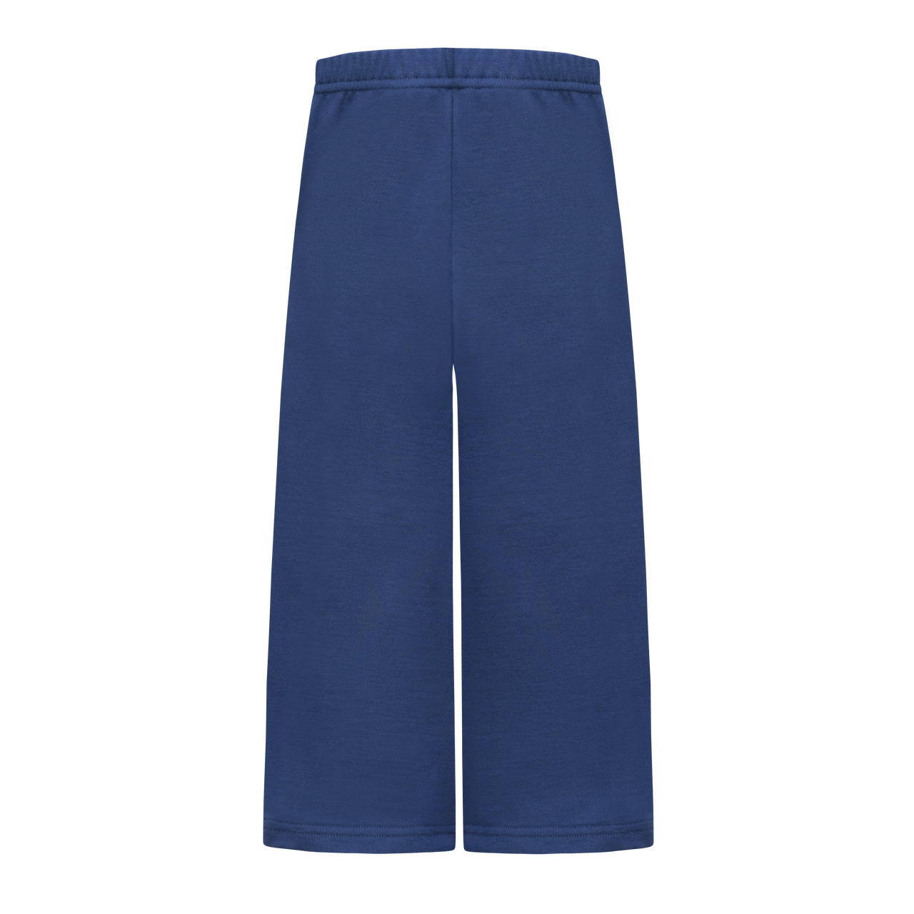Back of navy blue flared sweat pants for kids