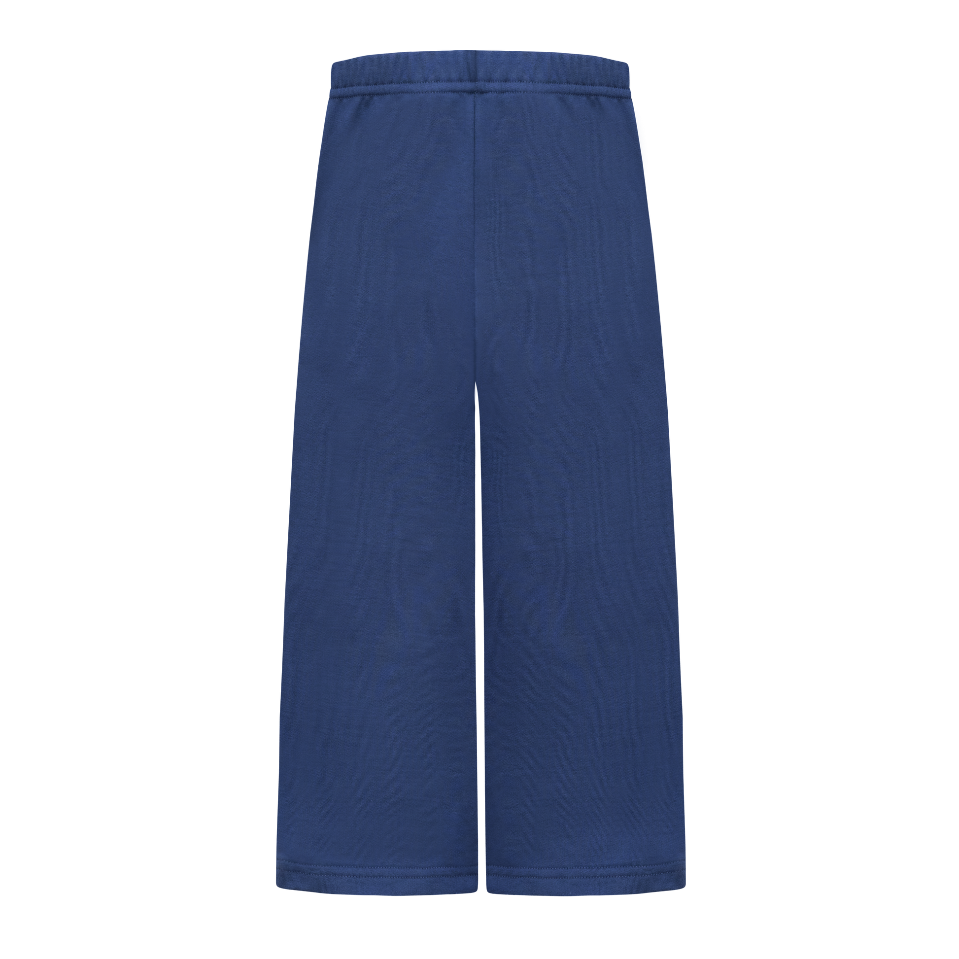 Back of navy blue flared sweat pants for kids